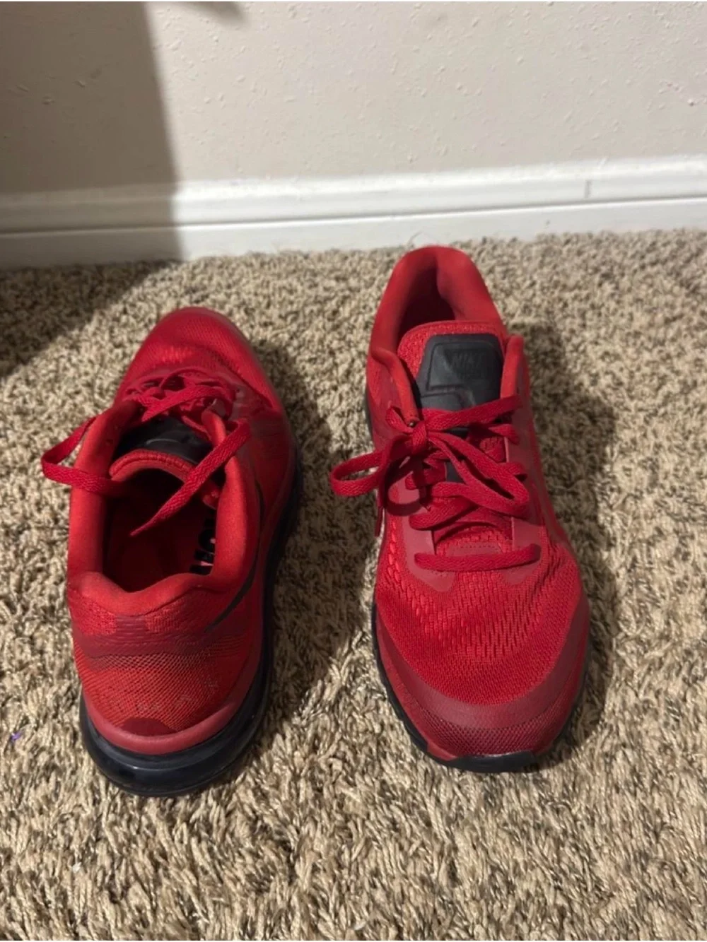 Nike Red Low-Top Running Shoes with Black Accents